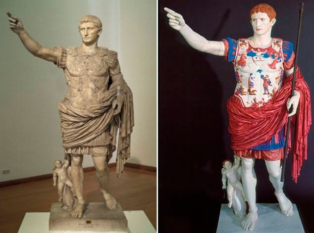 Цветные древнегреческие скульптуры
